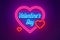 Neon light Valentine`s day I love you card