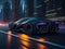 Neon Lights & Futuristic City: Exhilarating Modern Car Experience