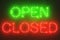 neon lights - open and closed signs