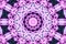 Neon lilac purple glowing geometric mandala. Kaleidoscopic background. Magic mystic fantasy fractal