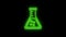 Neon line Test tube and flask chemical laboratory test icon isolated on black background.