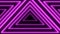 Neon lines triangles shape drawning on with full loop-ready rotation. Purple colored bright lines on black background.