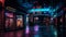 The neon lit bar in Beijing cityscape is a famous nightlife destination generated by AI