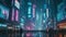 Neon-Lit Cyberpunk Cityscape at Night