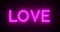 Neon love sign as illuminated advertising for nightclub or massage - 4k