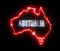 Neon map of Australia continent. Outline of Australian country, neon, led light