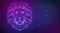 Neon modern  fluid background with astrology Leo zodiac sign.