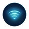 Neon modern wifi sign, rounded icon. EPS10 vector.