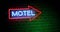 Neon motel sign means motor Lodge available for accommodation - 4k