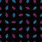 Neon mouse cursor seamless pattern. Pink and blue pointing arrow on black background. Web, internet, direction concept