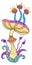 Neon mushroom. Colorful magic forest fantasy plant