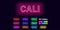 Neon name of Cali city