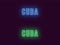 Neon name of Cuba Republic. Vector text of Cuba