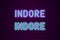 Neon name of Indore city in India
