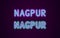 Neon name of Nagpur city in India