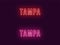 Neon name of Tampa city in USA. Vector text