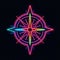 Neon Navigator A Bold Dynamic Compass Icon With Neoncolored Arrows. Generative AI