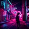 Neon Nights: Enigmatic Street Scene