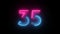 Neon number 35 with alpha channel, neon numbers, number thirty five