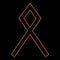 Neon odal Othil rune Othala symbol estate heritage sign red color vector illustration image flat style