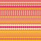 Neon pink, orange and yellow rectangles, circles and stripes geometric design. Vibrant seamless vector pattern with