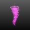 Neon pink tornado abstract or swirl light hurricane vector illustration isolated.