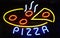 Neon Pizza Sign on Black