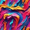 Neon Psychedelic Paint Strokes With Dimension