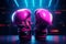 Neon Punch Glowing neon boxing gloves in a dark