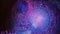 Neon purple dark blue colors ink. Liquid colorful amazing organic background. Explosion in galaxy cluster. Eye of God