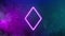 Neon purple rhombus sign flicker dark marble wall looped switch
