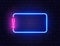 Neon quiz banner. Glowing exclamation mark. Color neon banner on brick wall. Realistic bright night signboard. Shining
