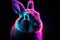Neon rabbit. Generate Ai