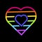 Neon Rainbow Two Hearts Together Pride Party Icon