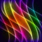 Neon rainbow waves vector background