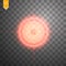 Neon red target isolated. Game Interface Element. Vector illustration