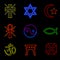 Neon Religious Symbols