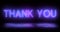 Neon retro style trendy Thank You text animation in a dark background