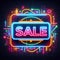 Neon Sale Bright Retro-Cyberpunk Style Discounts