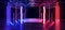 Neon Sci Fi Futuristic Triangle Construction Glowing Red Purple Blue Cyber Glass Plates Stage Podium Club Fashion Event Show