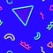 Neon seamless pattern with and 80s or 90s abstract arcade style