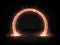 Neon shining round arch with bright flashes and sparks. Abstract Background with glowing light effect.