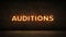 Neon Sign on Brick Wall background - Auditions . 3d rendering