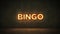 Neon Sign on Brick Wall background - Bingo . 3d rendering