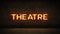 Neon Sign on Brick Wall background - Theatre. 3d rendering