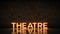 Neon Sign on Brick Wall background - Theatre. 3d rendering