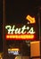 Neon sign of iconic Hut\'s Hamburgers, a former Austin, Texas restaurant