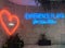 Neon sign promoting Playa Del Carmen. Heart neon sign.