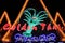 Neon sign of seafood restaurant