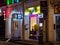 Neon signage of a 24-hour massage spa / massage parlour  in Seah Street, Singapore